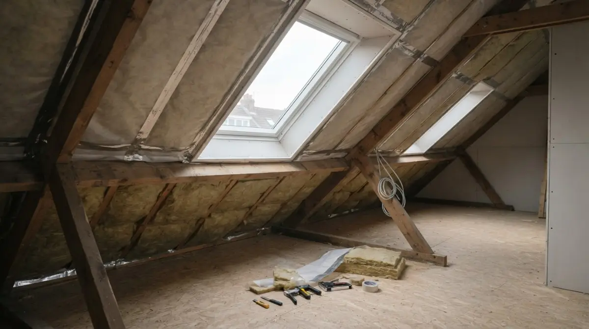 Isolation des rampants sous toiture dans des combles aménagés